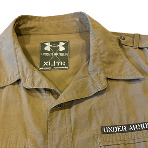 Under Armour Shirt Mens XL Army Green Platoon Long Sleeve Button Down Shirt